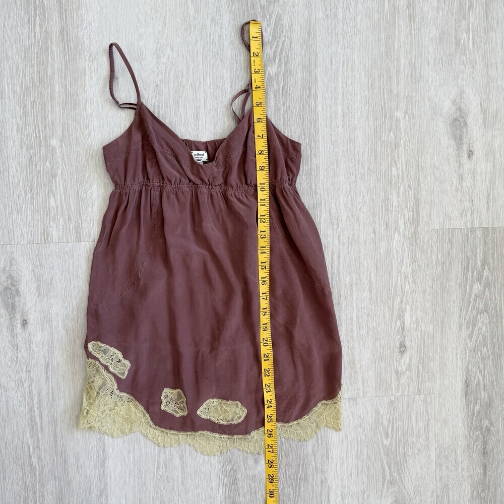 Wilfred Aritzia Camisole 100% Silk Lace Trim Top Mauve Pink XS Sleeveless GUC - Picture 10 of 15